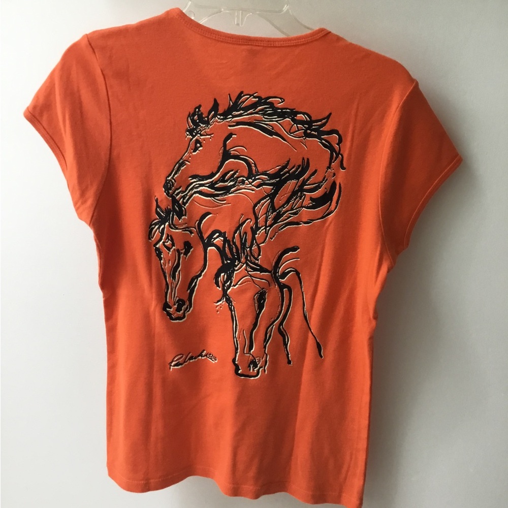 Orange Animals to Wear Horses Graphic Tee - Picture 3 of 3